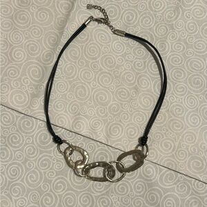 Grace & Heart sterling and leather necklace.